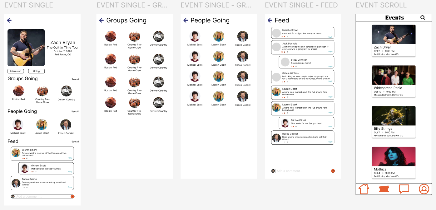 High-fidelity Figma prototype screens showing polished MOSH UI with full color