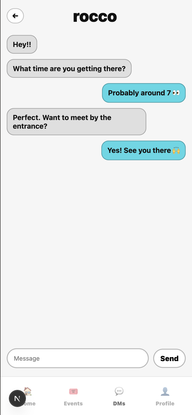 React app showing routing-complete pages including events, messages, and group pages