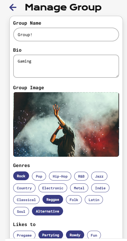 Manage group page showing admin controls for member requests and group settings